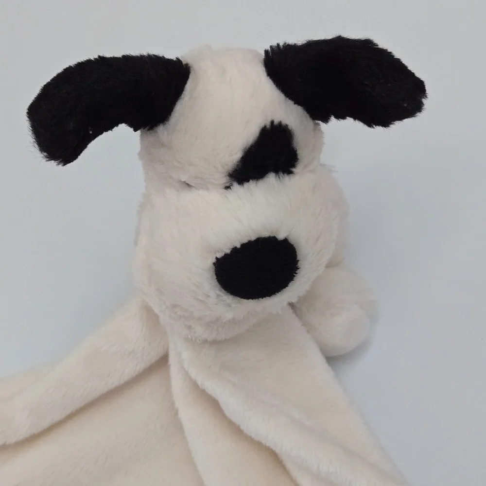 Jellycat Lovey Baby Security Blanket Plush Toy‎ Puppy Cream Black